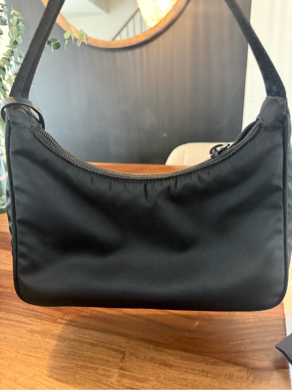 Prada Black Nylon Mini Shoulder Bag with Silver Hardware - Picture 4 of 6
